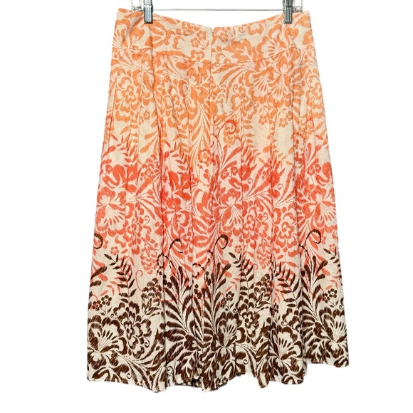 Coldwater Creek Cotton Floral Print Ombre Multicolored Midi Length Skirt - Picture 4 of 11